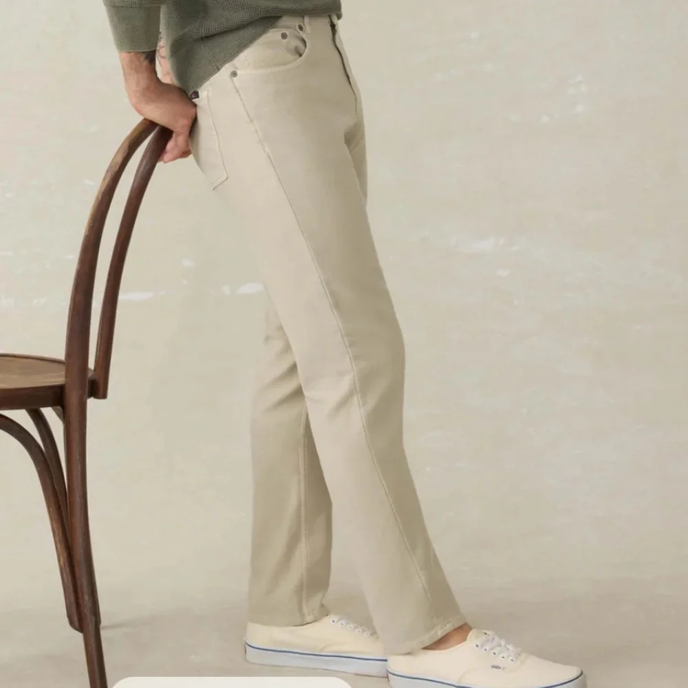 Faherty Stretch Terry 5-Pocket Pant Stone 34W/30L NWT - Picture 5 of 5